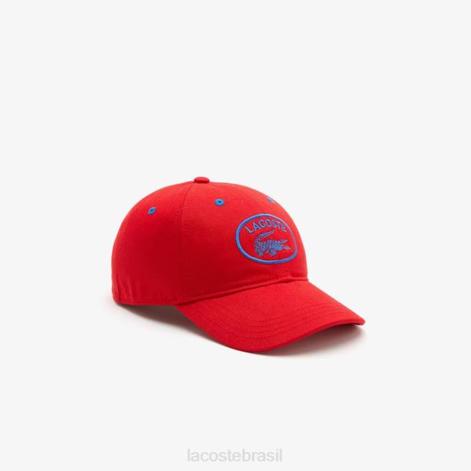 Lacoste crianças boné ajustável com ilhós contrastantes vermelho P2PX2168 acessórios