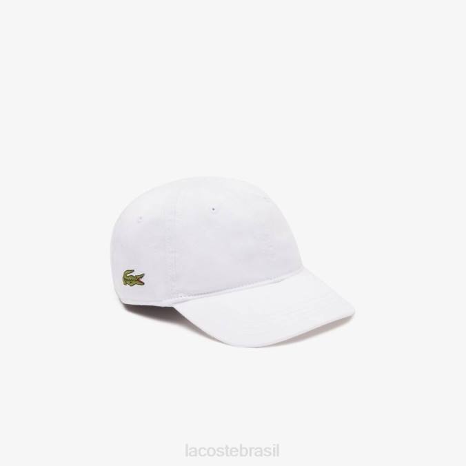 Lacoste crianças boné de gabardine sólido branco P2PX2277 acessórios