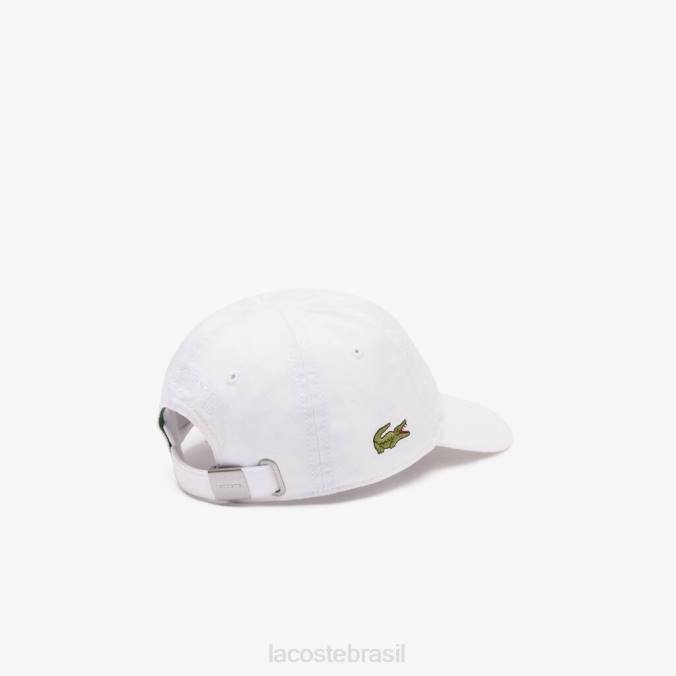 Lacoste crianças boné de gabardine sólido branco P2PX2277 acessórios