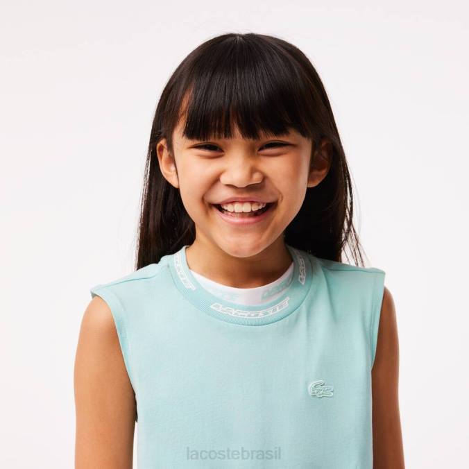 Lacoste crianças camiseta sem mangas em jersey de algodão hortelã P2PX3016 roupas