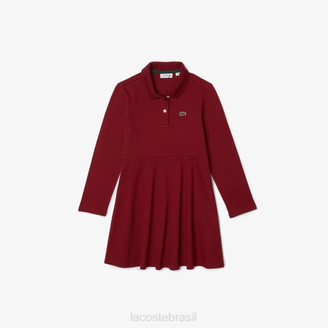 Lacoste crianças vestido polo piquê Bordéus P2PX3281 roupas
