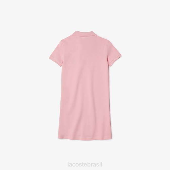 Lacoste x Minecraft crianças vestido polo piquê de algodão rosa P2PX3297 roupas