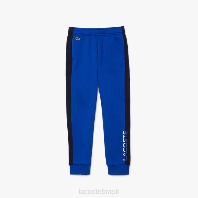 Lacoste crianças calça esportiva de lã colorida azul/azul marinho P2PX3254 roupas