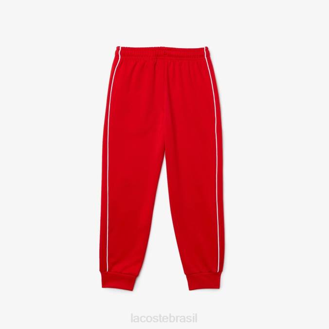 Lacoste crianças calça jogging de lã tradicional vermelho branco P2PX3229 roupas