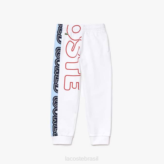 Lacoste crianças marca de calças de jogging de lã de algodão branco P2PX3246 roupas