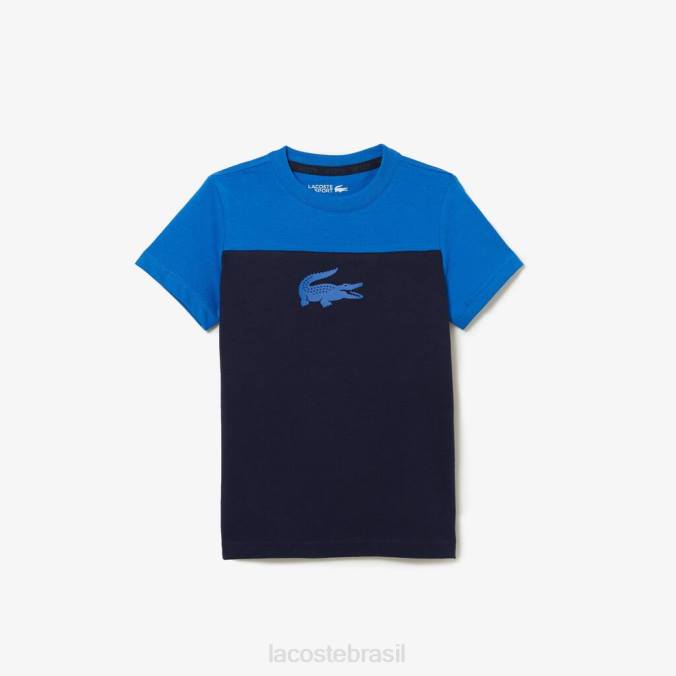 Lacoste crianças camiseta esportiva azul marinho/azul P2PX3147 roupas