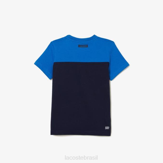 Lacoste crianças camiseta esportiva azul marinho/azul P2PX3147 roupas