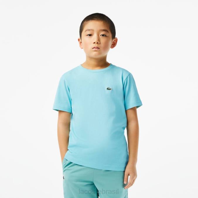 Lacoste crianças camiseta esportiva com mistura de algodão respirável hortelã P2PX3036 roupas