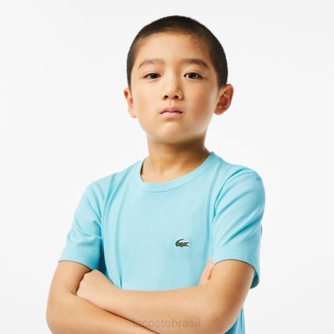 Lacoste crianças camiseta esportiva com mistura de algodão respirável hortelã P2PX3036 roupas