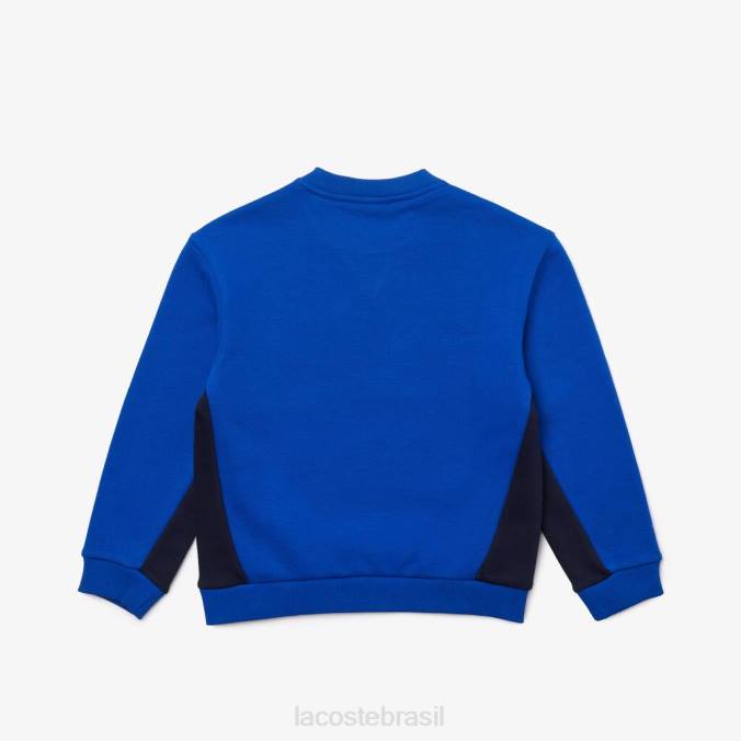 Lacoste crianças moletom de lã com gola redonda azul/azul marinho P2PX3265 roupas