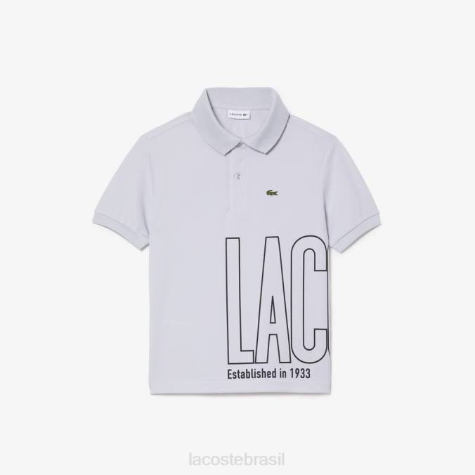 Lacoste crianças polo piquê ultra-seco cinza claro P2PX2947 roupas