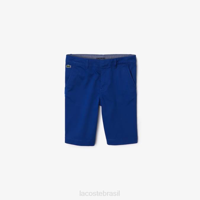 Lacoste crianças bermudas de algodão elástico azul P2PX3301 roupas