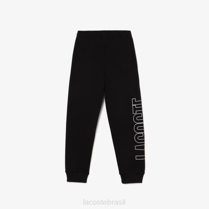 Lacoste crianças calças de treino de marca preto P2PX3187 roupas