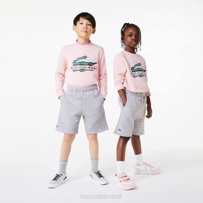 Lacoste crianças shorts de lã de algodão escovado orgânico chino cinza P2PX3101 roupas
