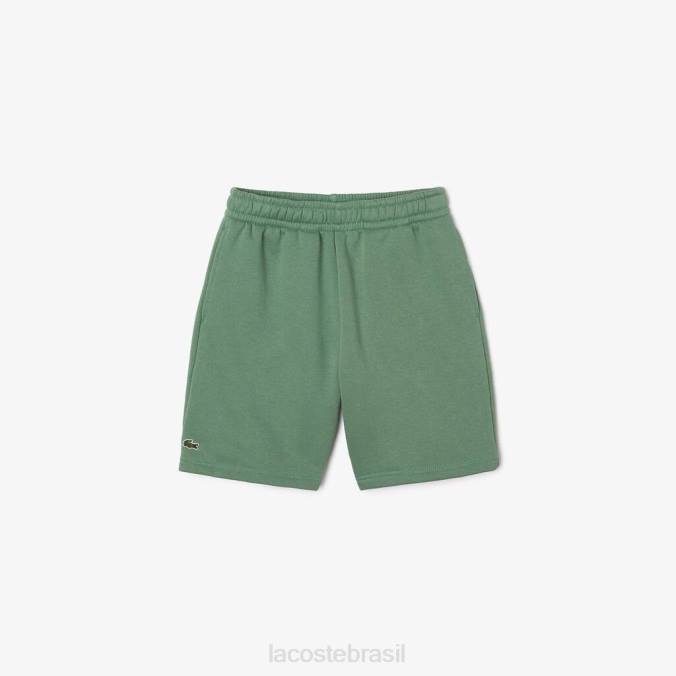 Lacoste crianças shorts de lã de algodão escovado orgânico verde cáqui P2PX3098 roupas