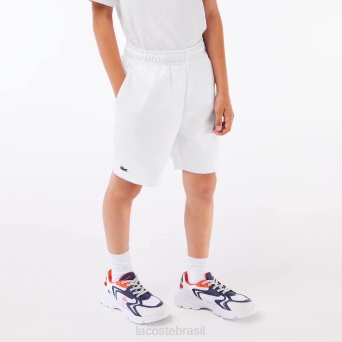 Lacoste crianças shorts esportivos de diamante branco P2PX3074 roupas