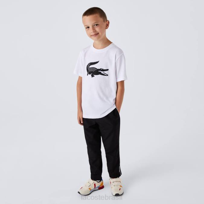 Lacoste crianças camisa técnica esportiva tênis camiseta crocodilo grande Branco preto P2PX3019 roupas