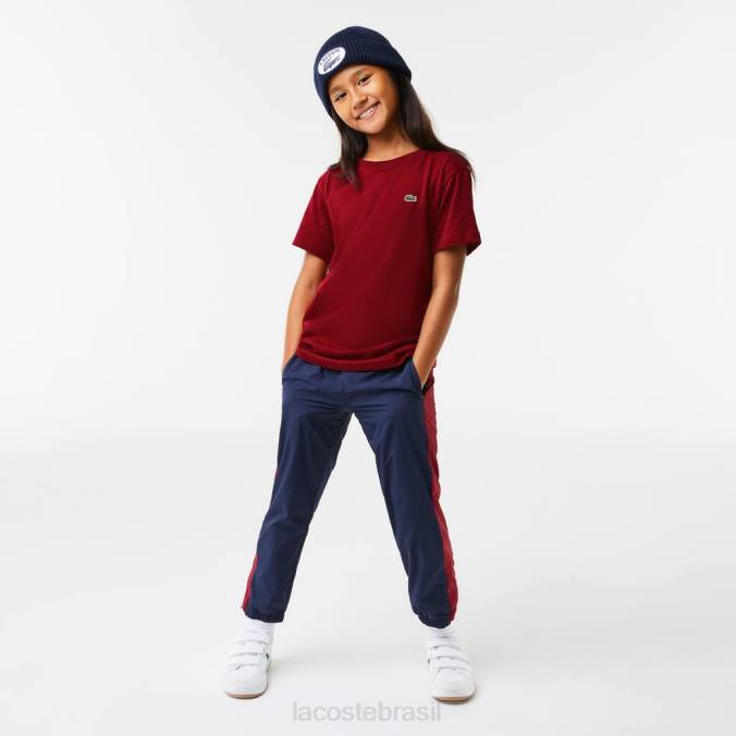 Lacoste crianças camiseta em jersey de algodão com gola redonda Bordéus P2PX3165 roupas