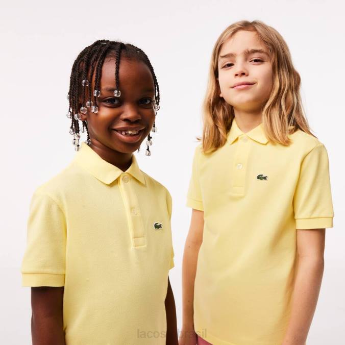 Lacoste crianças polo petit piquê regular fit amarelo P2PX3131 roupas
