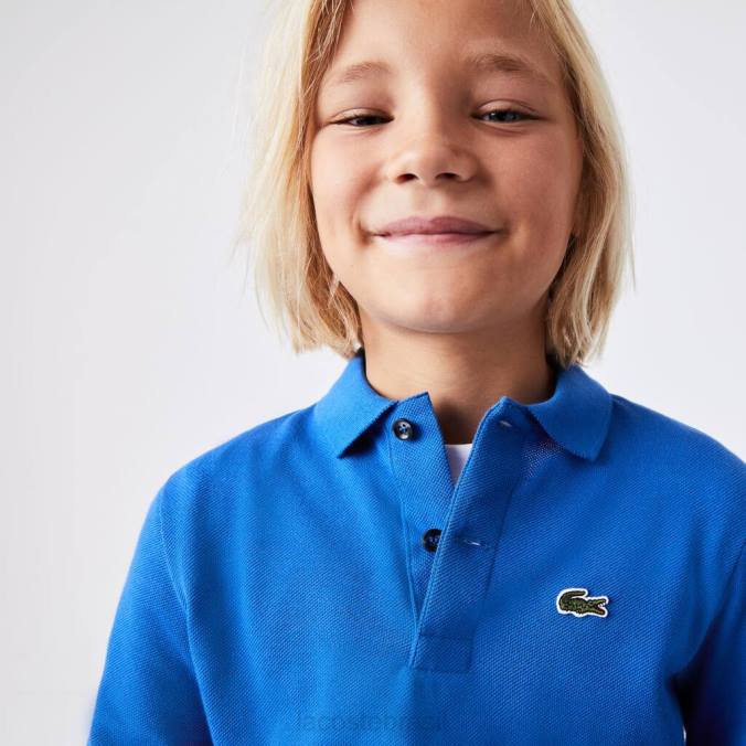 Lacoste crianças polo petit piquê regular fit azul P2PX2943 roupas