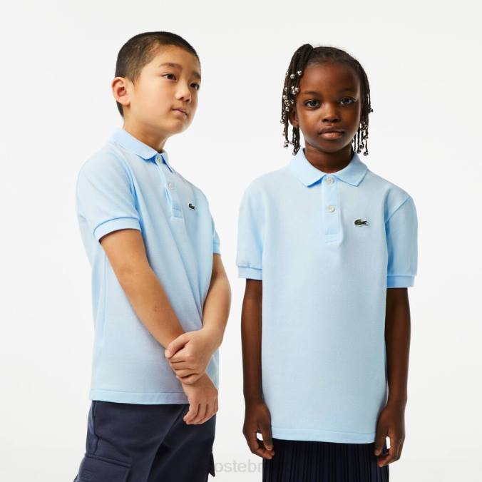 Lacoste crianças polo petit piquê regular fit azul claro P2PX3139 roupas