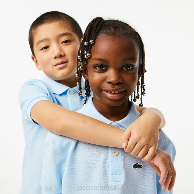 Lacoste crianças polo petit piquê regular fit azul claro P2PX3139 roupas