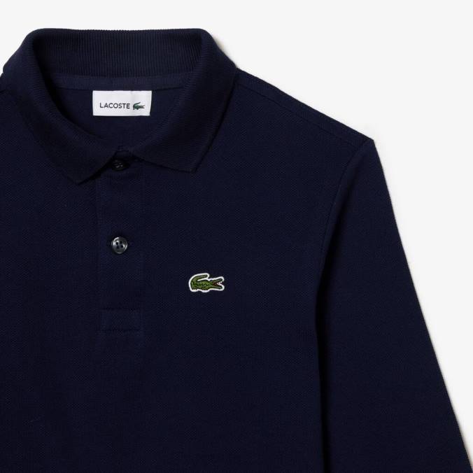 Lacoste crianças polo petit piquê regular fit azul-marinho P2PX2946 roupas
