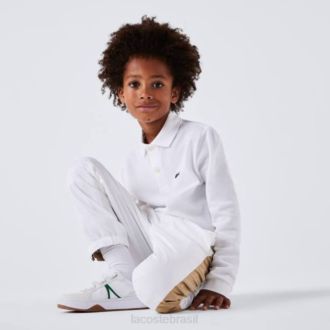 Lacoste crianças polo petit piquê regular fit branco P2PX2944 roupas