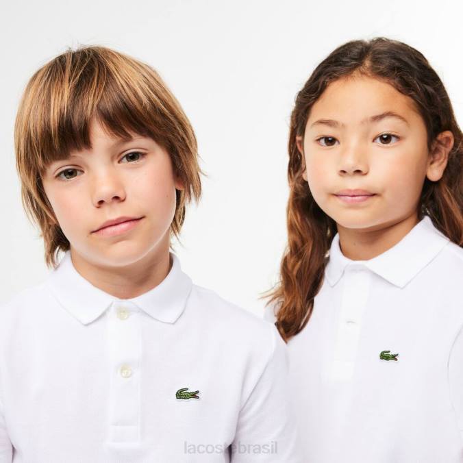 Lacoste crianças polo petit piquê regular fit branco P2PX3000 roupas