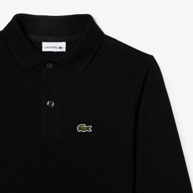 Lacoste crianças polo petit piquê regular fit preto P2PX2945 roupas