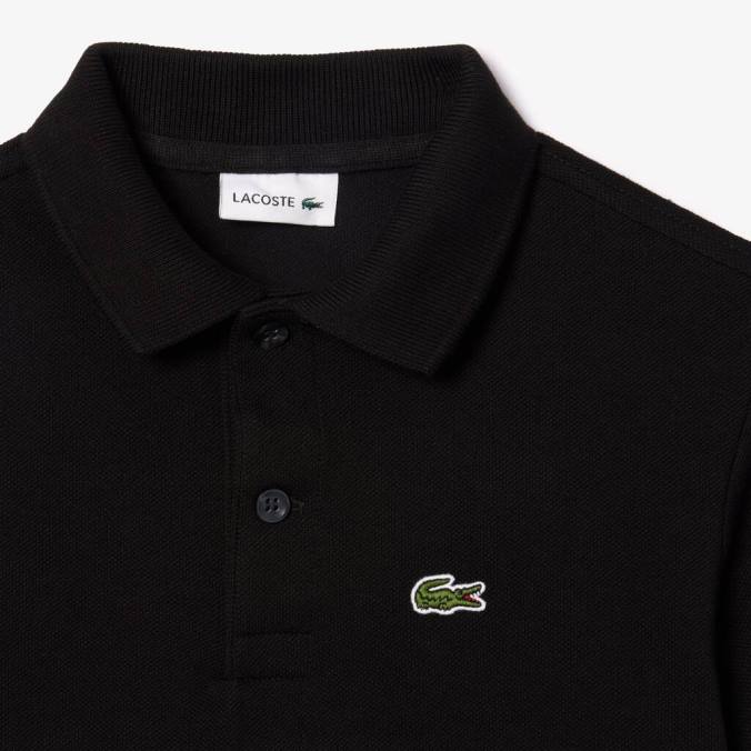 Lacoste crianças polo petit piquê regular fit preto P2PX3001 roupas
