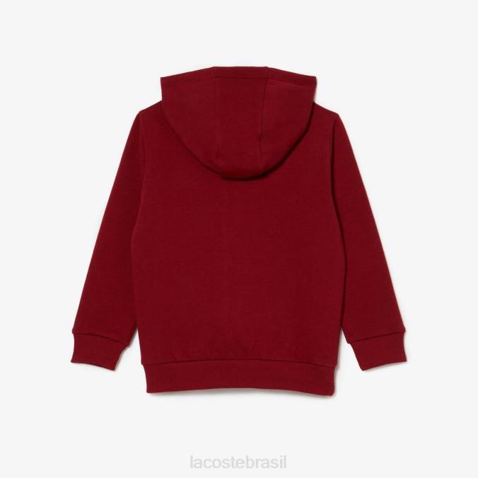 Lacoste crianças moletom com capuz e bolso canguru Bordéus P2PX3192 roupas