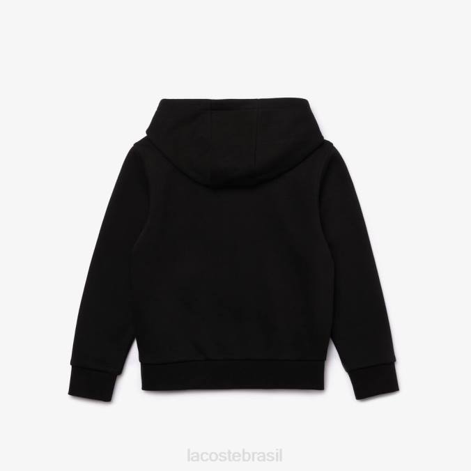 Lacoste crianças moletom de lã com zíper para tênis esportivo preto/azul marinho P2PX3260 roupas