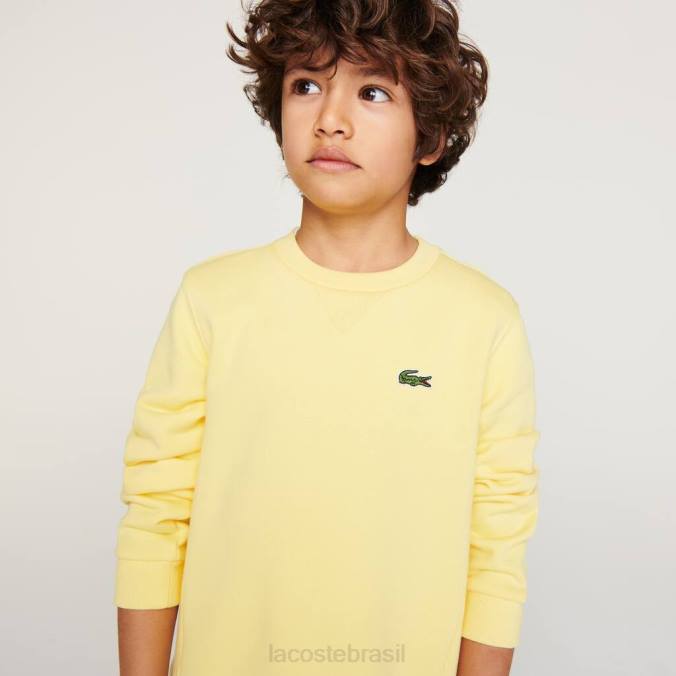 Lacoste crianças moletom de lã de algodão amarelo P2PX2975 roupas