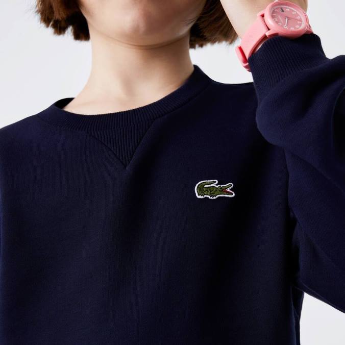 Lacoste crianças moletom de lã de algodão azul-marinho P2PX2973 roupas
