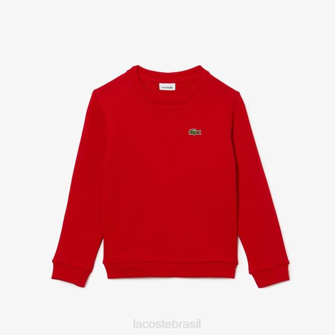 Lacoste crianças moletom de lã de algodão vermelho P2PX2974 roupas