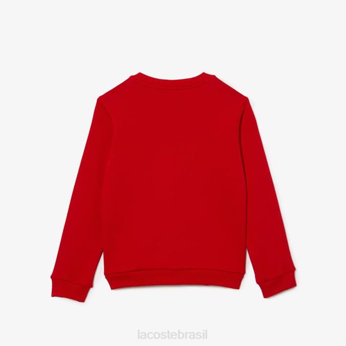 Lacoste crianças moletom de lã de algodão vermelho P2PX2974 roupas