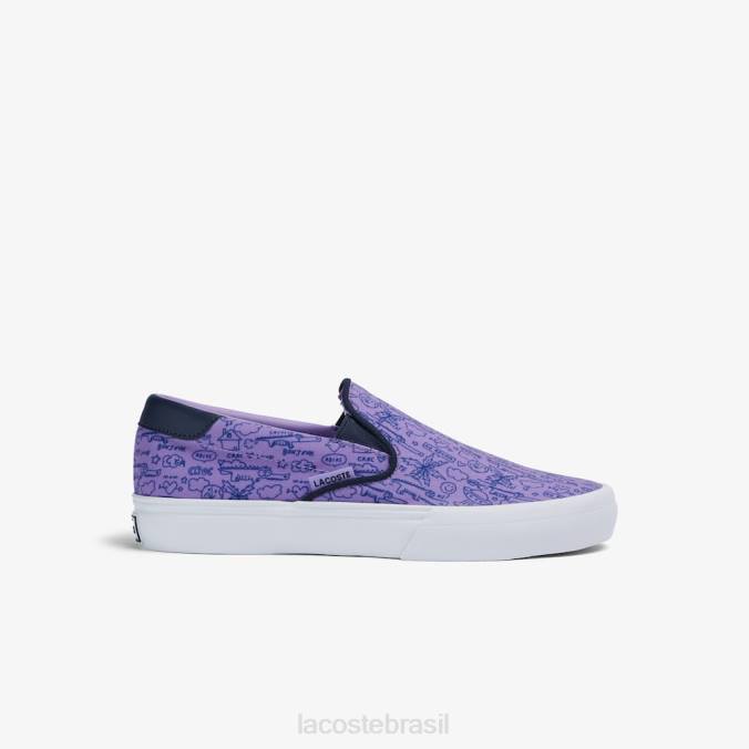 Lacoste crianças jump serve slip on têxtil roxo/branco P2PX3323 sapato