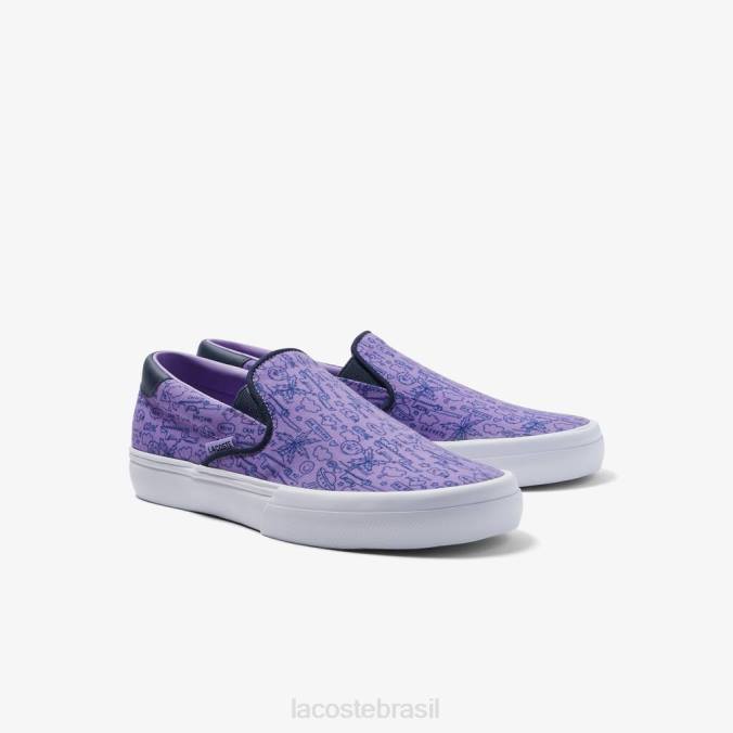Lacoste crianças jump serve slip on têxtil roxo/branco P2PX3323 sapato