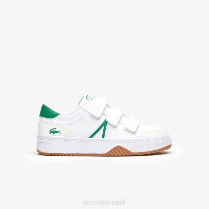 Lacoste crianças l001 tênis sintéticos Branco Verde P2PX3325 sapato