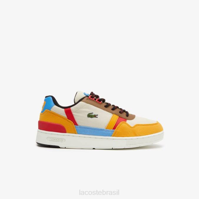 Lacoste crianças sapatos de inverno sintéticos para atividades ao ar livre off white e amarelo P2PX3334 sapato