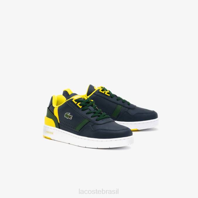 Lacoste crianças tênis pop sintético colorido t-clip marinho e verde P2PX3315 sapato