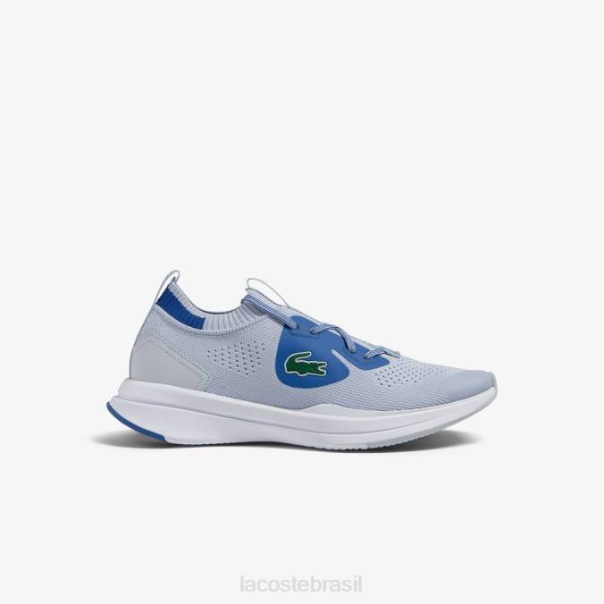 Lacoste crianças tênis run spin knit têxtil azul claro/azul P2PX3312 sapato