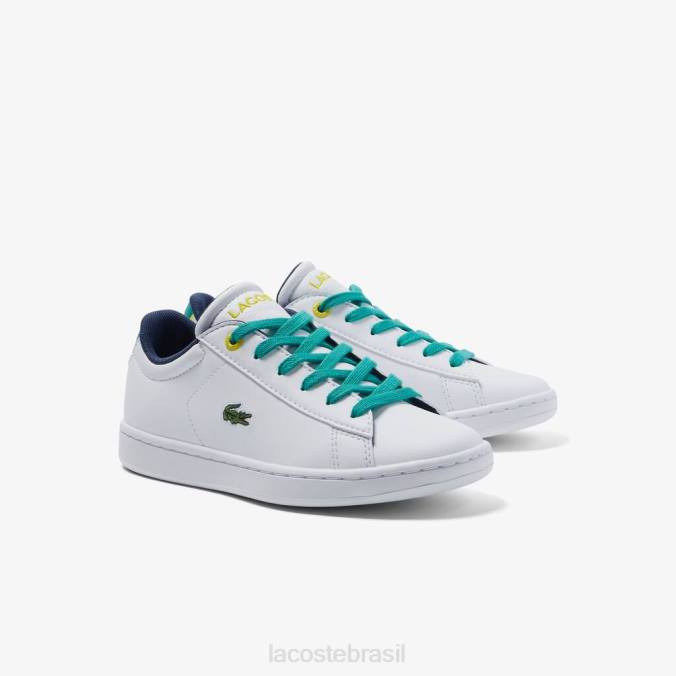Lacoste crianças tênis sintético carnaby Branco Verde P2PX3331 sapato
