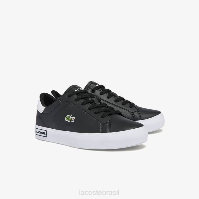 Lacoste crianças tênis sintético powercourt Preto branco P2PX3309 sapato