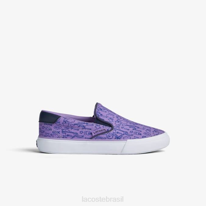 Lacoste crianças jump serve slip on têxtil roxo/branco P2PX3235 sapato