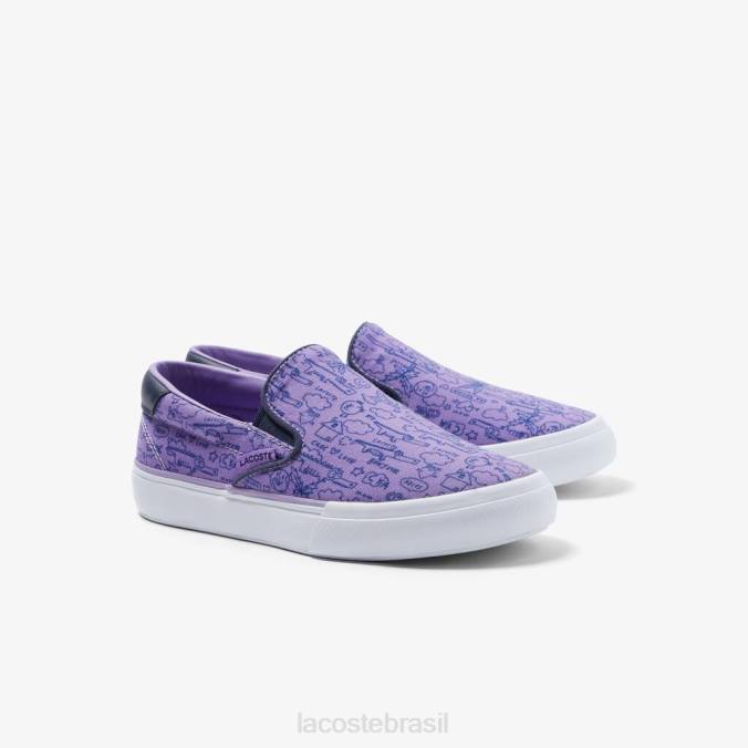 Lacoste crianças jump serve slip on têxtil roxo/branco P2PX3235 sapato