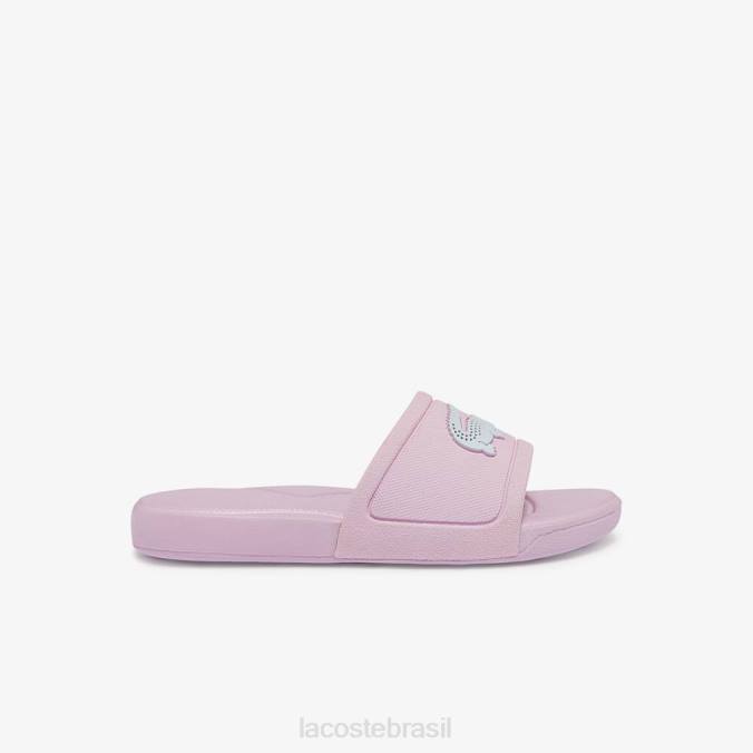 Lacoste crianças l.30 lâminas sintéticas rosa claro e branco P2PX3233 sapato