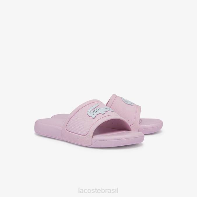 Lacoste crianças l.30 lâminas sintéticas rosa claro e branco P2PX3233 sapato
