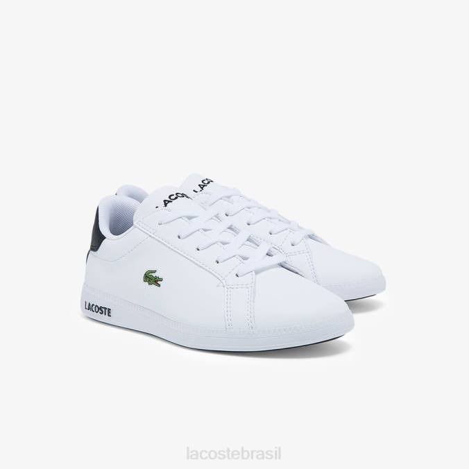 Lacoste crianças tênis de graduação Branco preto P2PX3302 sapato